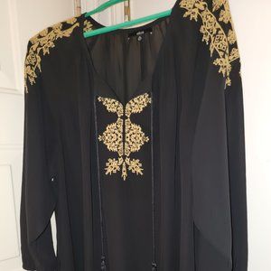 Ellos Black & Gold Blouse